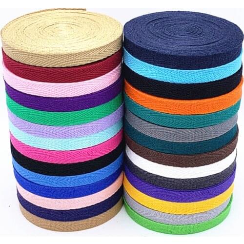 New Colourful 10mm Chevron 100% Cotton Ribbon Webbing Herring Bonebinding Tape Lace Trimming for Packing Accessories DIY 3yards