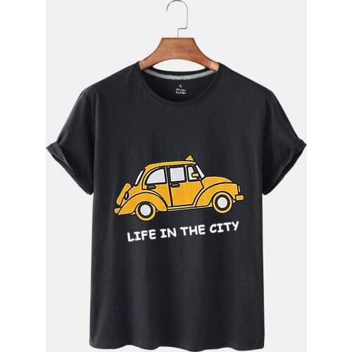 Summer Womens Blouse Personality Fashion Loose Car Printing Ladies Short Sleeves Solid Color Elastic T-shirt Graphic T-shirt