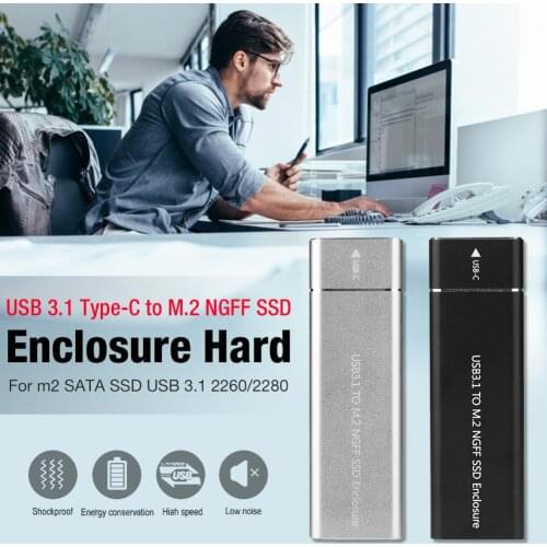 M2 SATA SSD Case USB 3.1 Type-C To M.2 NGFF SSD Adapter 6Gbps External Enclosure Case Enclosure Hard Drive Disk Box