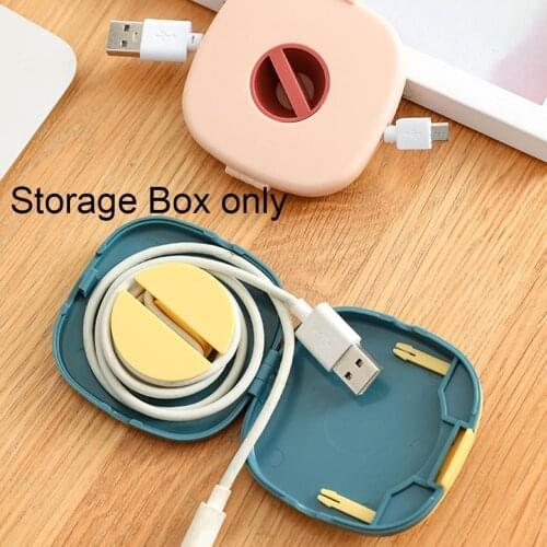 Multi-purpose Data Cable Storage Box Charging Cable Box Winder Organizer Phone Mobile Storage Portable Holder Multifunction W7D8
