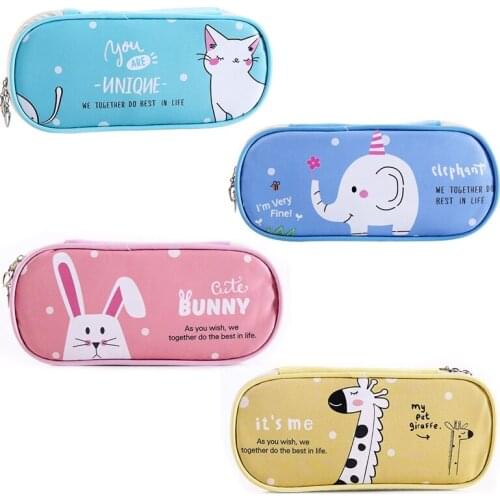 New Creative large Animal Canvas Pencil Case School Supplies Pencil Cases pouch for Girl Boys Stationery Pen Bag storage holder