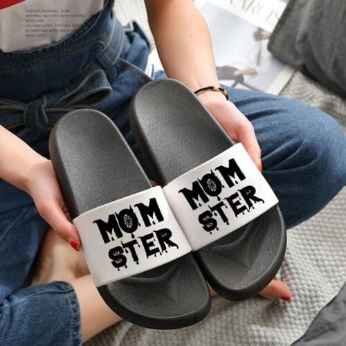 Shoes for Woman Non-slip wear slippers Beach Sandals Fashion Open Toe Women Shoes MOM STER letters Shoes Women Indoor Slippers