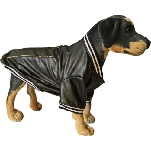 Autumn and Winter New Pet Dog Clothes Plus Velvet Warm Leather Jacket Clothes French Bulldog Dog Coat Dog Costume