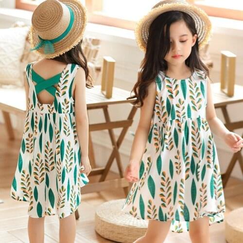 Baby Girl Dress Fashion Kids summer Clothes Princess Girls Dresses 110~170 plus size sleeveless