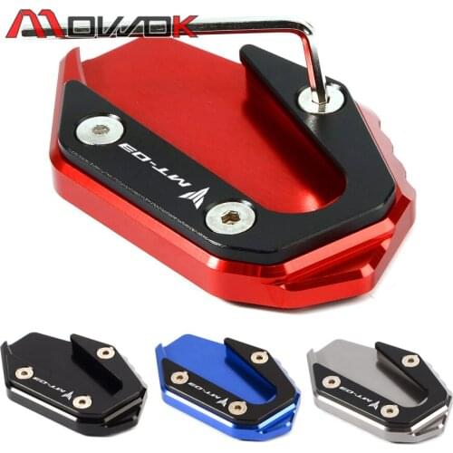 Motorcycle Kickstand Foot Side Stand Extension Pad Support Plate For YAMAHA MT03 MT25 MT-03 MT-25 2014 2015 2016 2017 2018