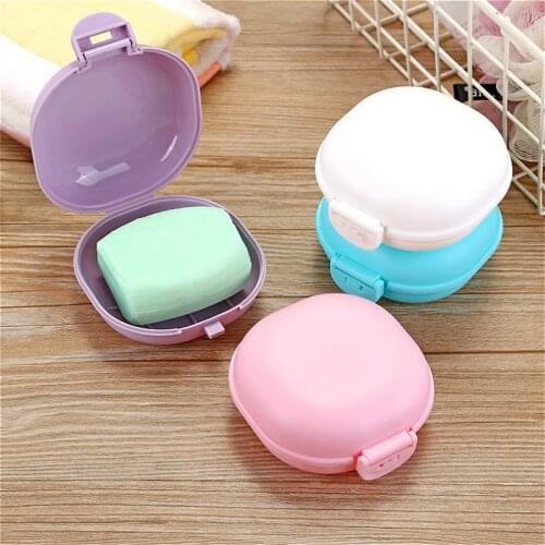 Portable candy color soap box household shower trip hiking soap holder container soap dish bathroom supplies