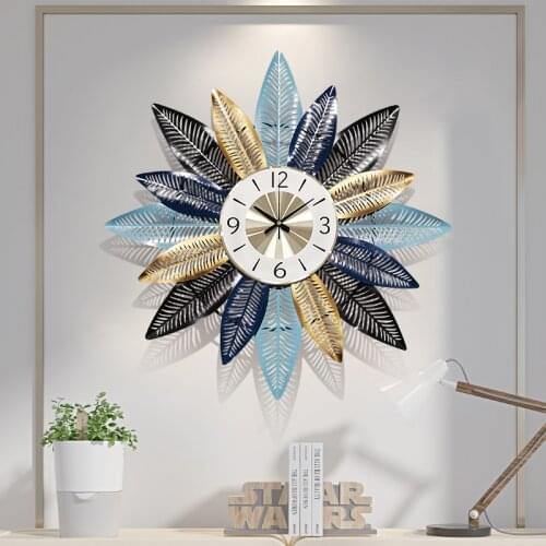 Simple Modern Wrought Iron Wall Clock Wall Hanging Decoration Home Livingroom Wall Mural Ornaments Office Wall Sticker Crafts