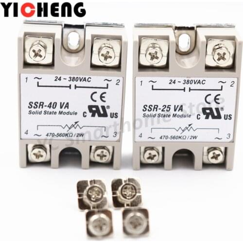 Voltage relay Single-phase solid state relay Transparent shell plastic cover shell Small solid rail radiator seat SSR-40VA 25VA