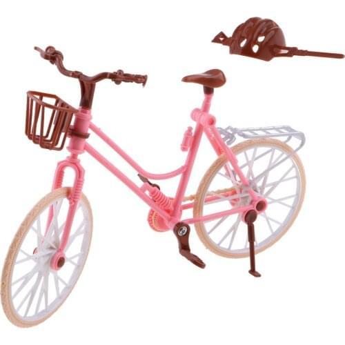 Pink Plastic Bike Bicycle Accessory for Doll Kid Pretend Play Toy