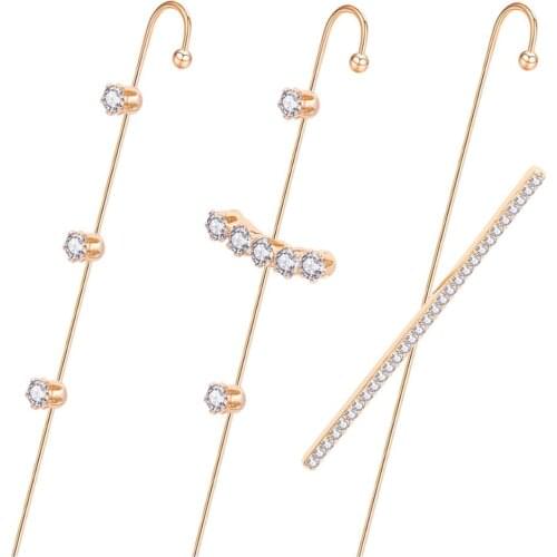 Crystal Stud Earrings 9 Styles Wrap Crawler Hook Earring Jewelry Simple Cool Punk Earrings New Year present for women girls