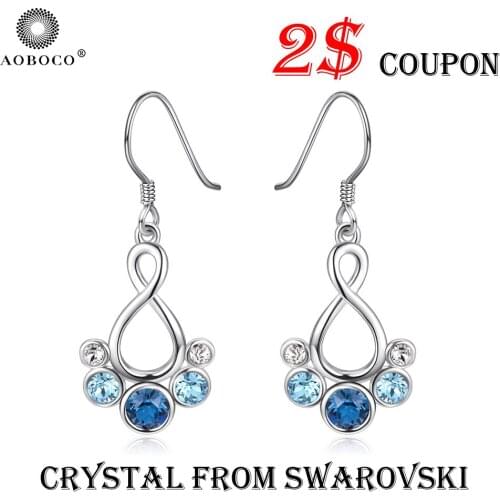AOBOCO Fine Jewerly 8 Shape Drop Earrings , Crystal From Swarovski , With Gift Boxes For Women Girl Friend Popular