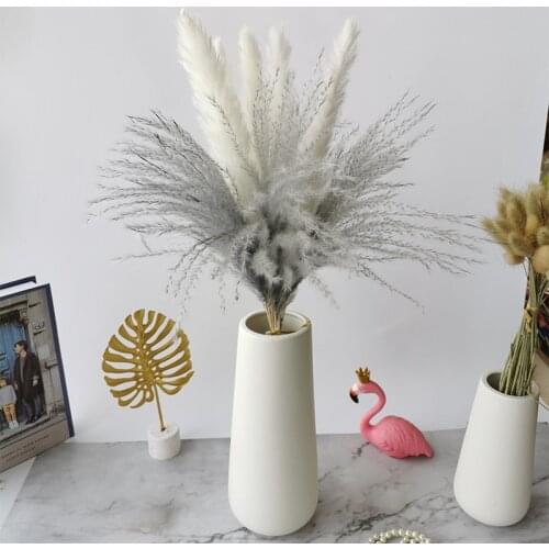 15pcs Dried Pampas Flower Small Reed Cheap Plants Accesories Aesthetic Room Decor Balcony Decoration Country Wedding Composition