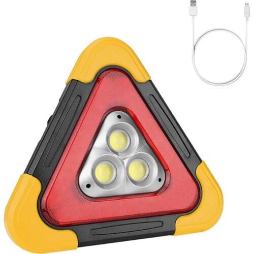 Led Emergency Warning Light Solar Rechargeable Car Tripod Warning Sign Driving Safety Triangle Reflective Emergency Light