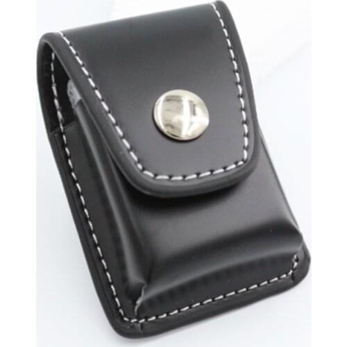 COSY MOMENT Black Leather Lighter Case Kerosene Lighter Cover Holder Bag Portable Cigarette Lighter Holster Men Gift YJ443