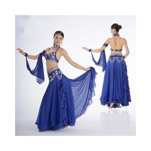 New Adult Lady women Belly Dance Costume Oriental bellydance skirt Stage Performance 3pcs set Bra Belt Skirt Bellydancing Wear