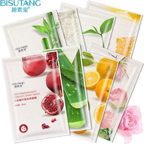 1PC Fruit Facial Mask Supply Moisturizing Oil Control Mask Rose & Aloe & Honney & Orange Fruit Whitening Sheet Mask Skin Care