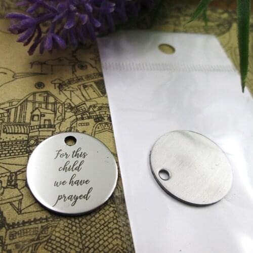 10pcs--"For this child we have prayed"stainless steel charms more style for choosing DIY Charms from Bible