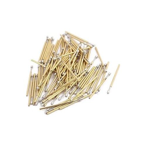 100pcs P50-A2 0.68mm Dia 16.5mm Length Metal Spring Pressure Test Probe Needle