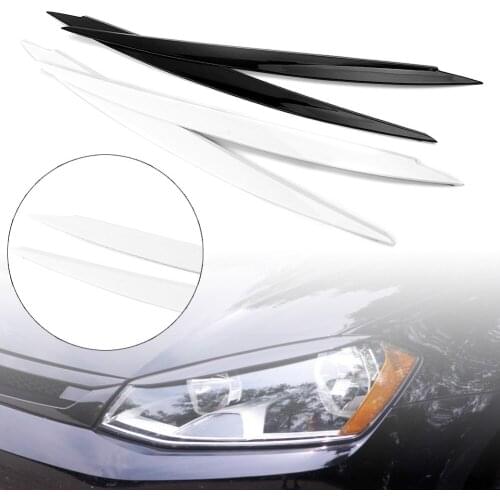 2pcs Car Headlight Eyelids Front Head Lamp Light Eyebrows Decoration Sticker For Volkswagen VW Golf MK7 GTi TDi 2014 2015 2016