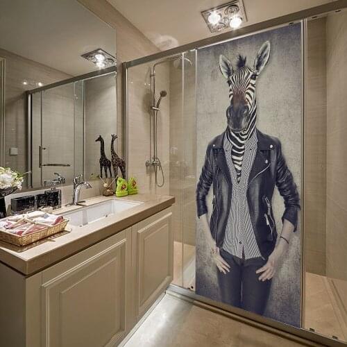 3D creative Mr. Zebra door stickers wall stickers self-adhesive waterproof removable