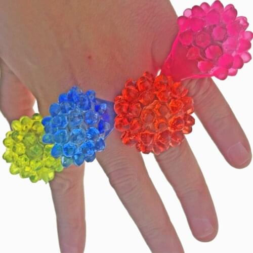 Free direct sale 60pcs/lot Christmas toy strawberry shape led luminous finger lights flash ring Party props