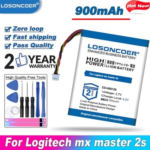 LOSONCOER 533-000120 Logitech M-RO052, MX Anywhere 2, MX Master, MX Master 2, MX Master 2s, MX Master 3 Battery