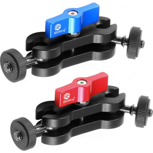 Aluminum Multi-Function Dual Ball Head Hot Shoe 1/4" Tripod Magic Arm Mount Adapter DSLR Camera Accessory for Monitor LED Light