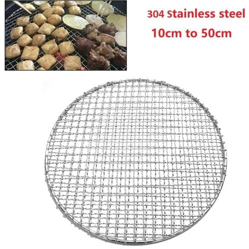 Non-Stick BBQ Mat Grid 304 Stainless Steel Round BBQ Grill Mesh Home Roast Nets Bacon Grill Tool Iron Nets Barbecue Accessories