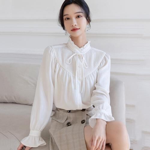 Bethquenoy Stand-up Collar Blouses