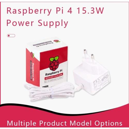 Raspberry Pi 15.3W USB-C Power Supply The official and recommended USB-C power supply for Raspberry Pi 4