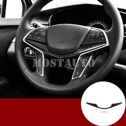 For Cadillac CT6 Carbon Fiber Interior Steering Wheel Trim Cover 2016-2019 1pcs Car Accessories Interior Car Decor Car Trim