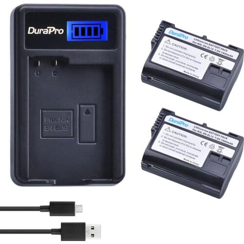 EN-EL15 EN-EL15 Camera Battery + LCD USB Charger for Nikon D600 D610 D600E D800 D800E D810 D7000 D7100 d750 V1 MH-25