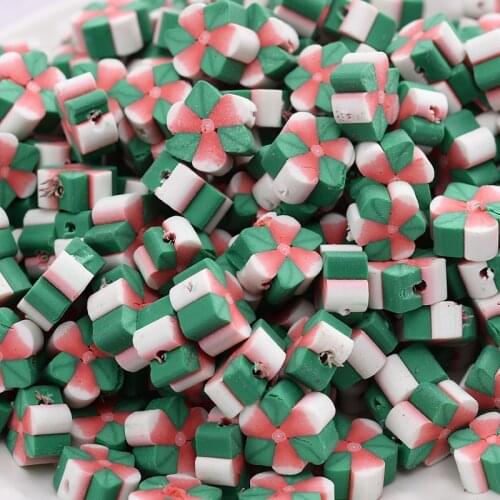 Hot 50-100Pcs Mixed Color Flower Shape Polymer Clay Loose Spacer Beads Slices Charms Jewelry Findings Making DIY Bracelet Crafts
