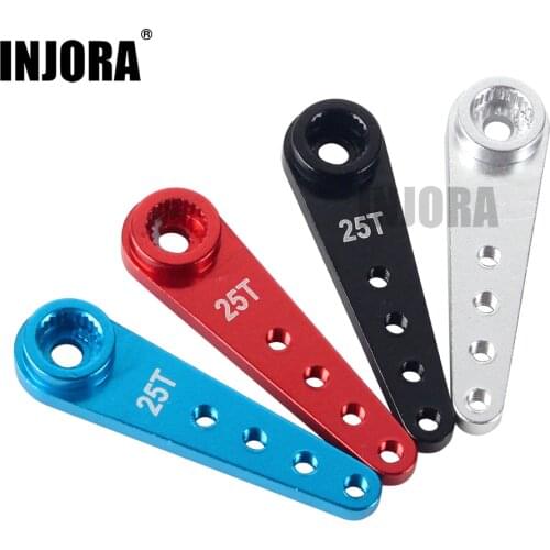 INJORA 1PCS 37mm 25T Metal Extension Steering Servo Arm Horn for RC Car Crawler Parts