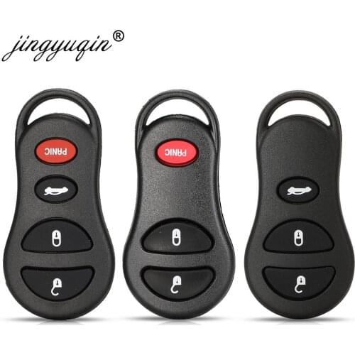Jingyuqin Car Keyless Entry Remote Key Shell Fob Case 3/4 BNT For Chrysler Voyager Cruiser For Dodge Ram Dakota Jeep Cherokee