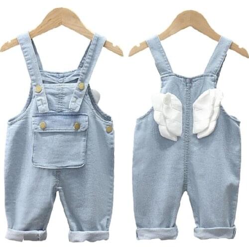 Baby Clothes Girls Denim Overalls Autumn Jeans For Girls Clothing Pants Casual Teenage Children Wear Rompers Jumpsuits 1 2 3 4Y
