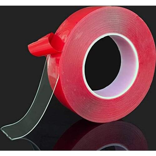 300CM Red Acrylic Transparent Silicone Double Sided Tape Sticker For Car High Strength No Traces Adhesive Sticker Living Goods