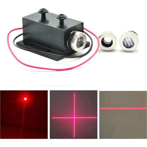 3in1 Dot/Line/Cross Focusable 650nm 50mw Red Laser Module Positioning Lights w 12mm Heatsink