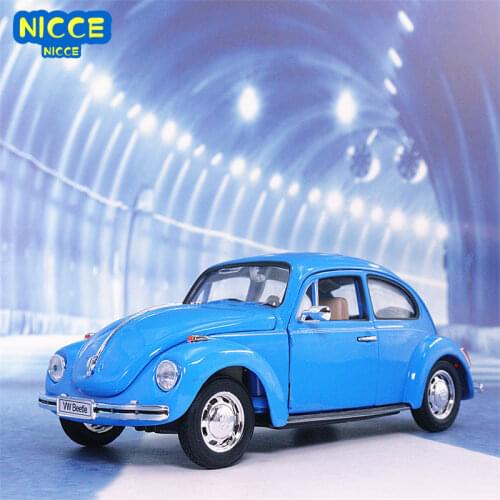 Welly Diecast 1:24 Car Simulation Metal Classic Cars Volkswagen Beetle Model Car VW Alloy Toy Car For Children Gift Collection