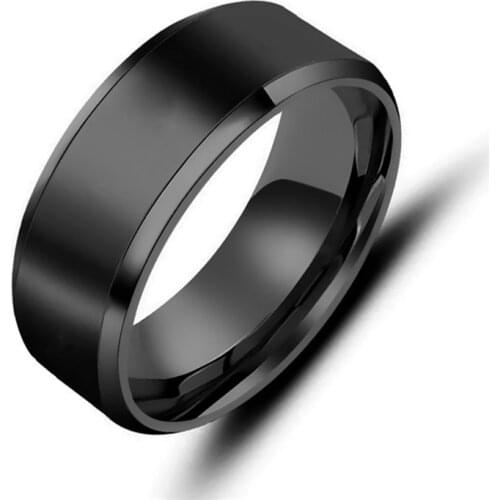 Fashion Charm Jewelry Ring Men Stainless Steel Black Rings For Women