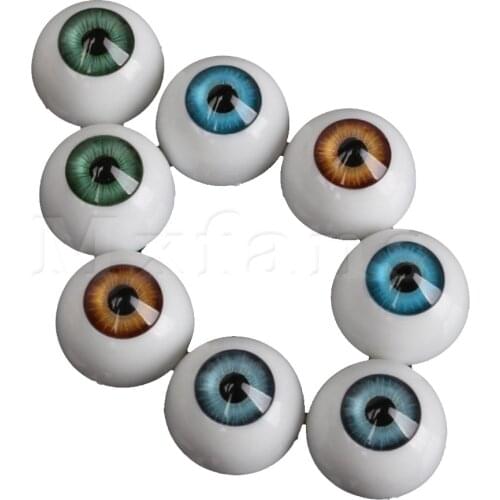 Mxfans 8PCS 20mm Half Round Acrylic Doll Bear Craft Plastic Eyes Eyeball for Halloween
