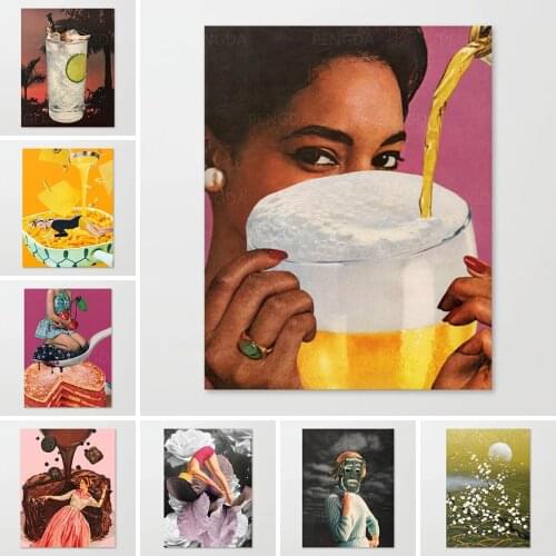 Wall Art Poster Modular Pictures Sweet Food HD Printed Drink Woman Canvas Popular Painting Home Decoration Living Room Frame