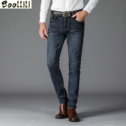2020 New Business Mens Classic Denim Jeans Black Summer Thin Slim Fit Pants High Stretch Fashion Skinny Male Vintage Jeans