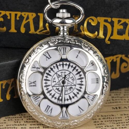 New Fashion Silver Kuroshitsuji Butler Quartz Pocket Watch Analog Pendant Necklace Men Women Gifts