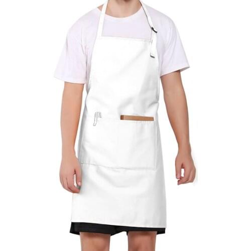 Original KEFEI Aprons for Woman Chef Apron Personalized Aprons Adjustable Neck with 2 Pockets 10 Color Long White Apron