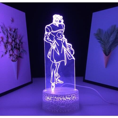 Animation Peripherals 3D LED Night Light 7 Color Changes With Remote Control Acrylic Light Guide Plate Touch Switch Home Decor