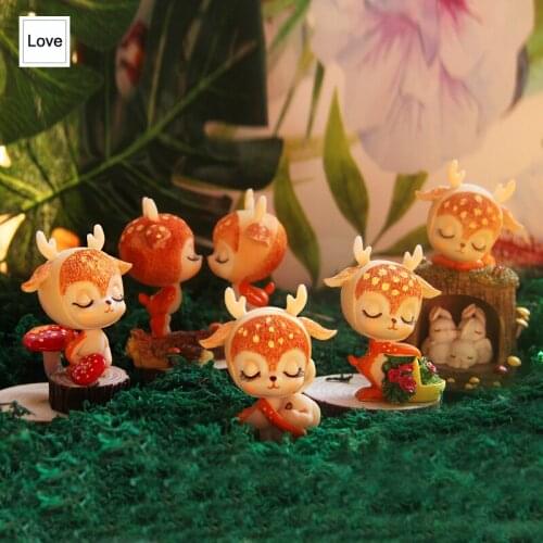 Lovely deer Home decor crafts resin Animals Figurines fairy garden Creative and lovely miniature garden home decoration