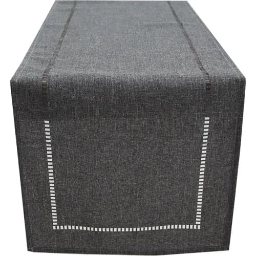 Hollow Hole Table Runner Linen Polyester Table Runner Solid Color Long Tea Flag Cover Cloth Simple Hole Table Runner