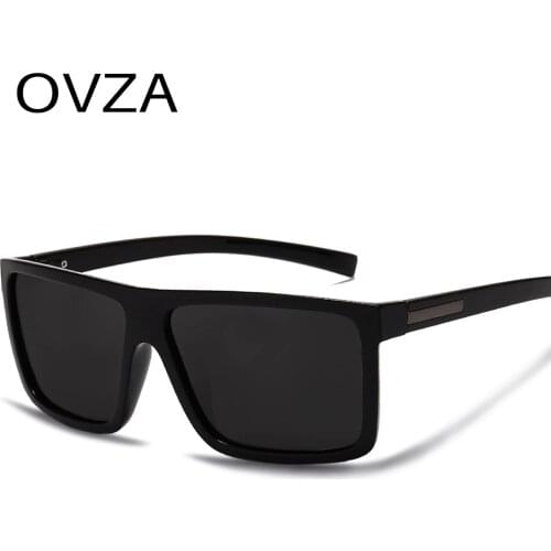 OVZA Men Sunglasses Polarized Flat Top Sunglasses 2019 Brand Designer Driving Sun glasses Male High Quality Rectangle Style