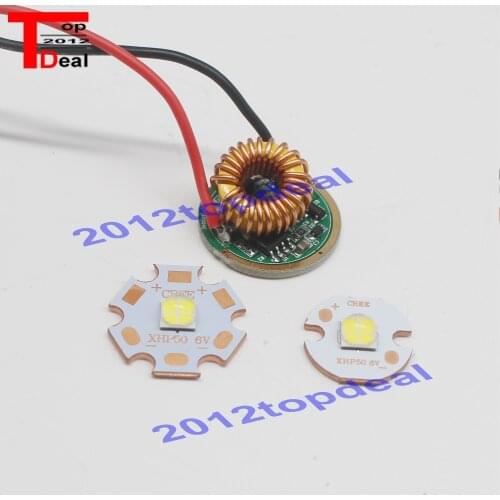 CREE XHP50 Cool White 6500k LED Emitter 6V with 16mm 20mm Cooper PCB+1mode 5mode Driver
